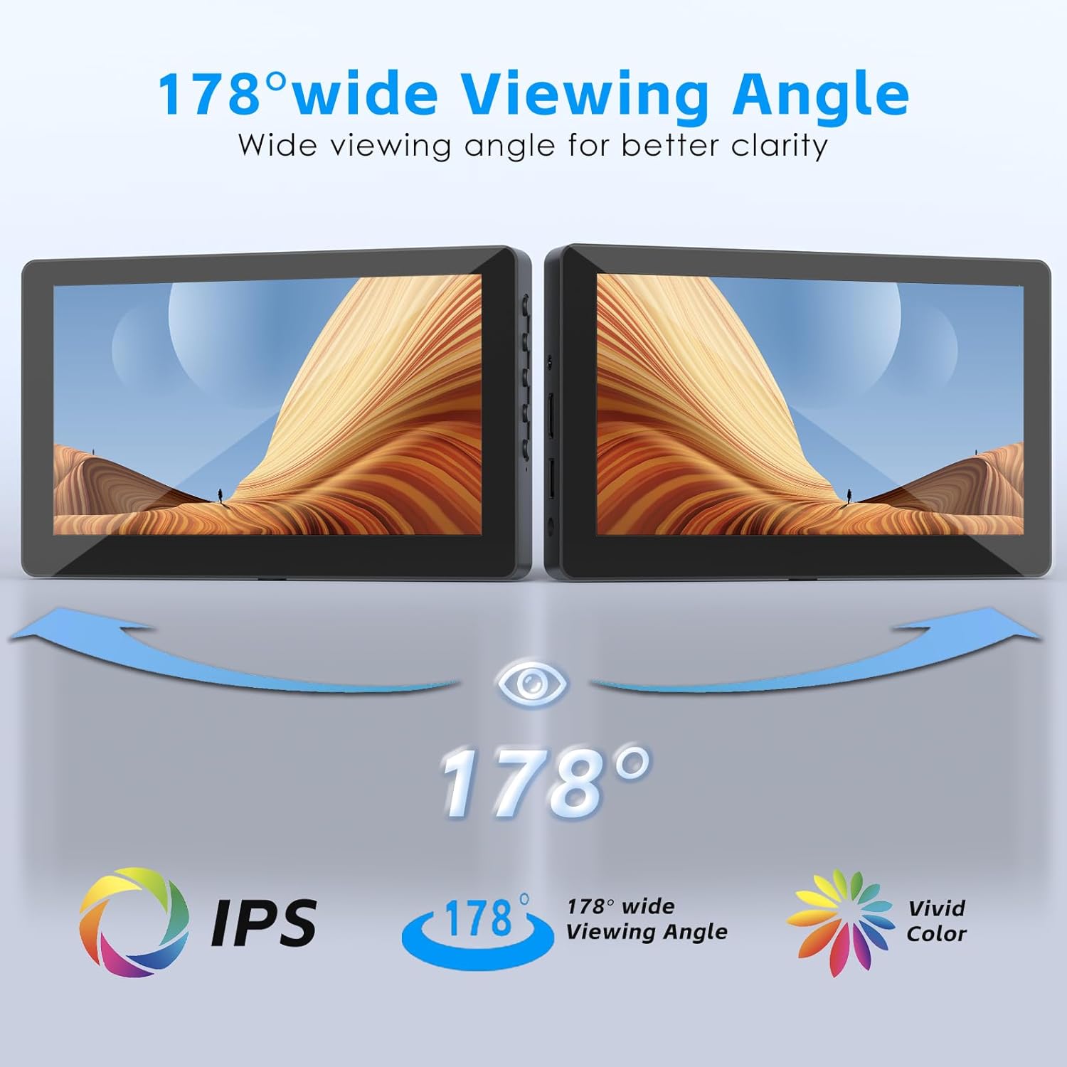 7inch Touch Screen Mini Computer Monitor for Raspberry Pi, Portable IPS Monitor HDMI 1024 * 600 Touchscreen with Speakers, Second Monitor for Gaming Consoles/PC/Camera/Win OS - Image 6