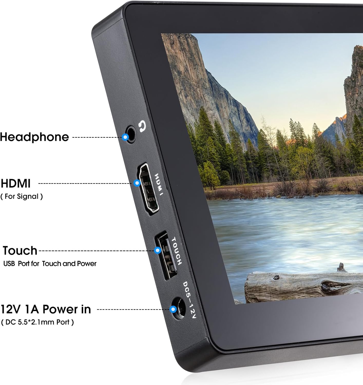 7inch Touch Screen Mini Computer Monitor for Raspberry Pi, Portable IPS Monitor HDMI 1024 * 600 Touchscreen with Speakers, Second Monitor for Gaming Consoles/PC/Camera/Win OS - Image 8