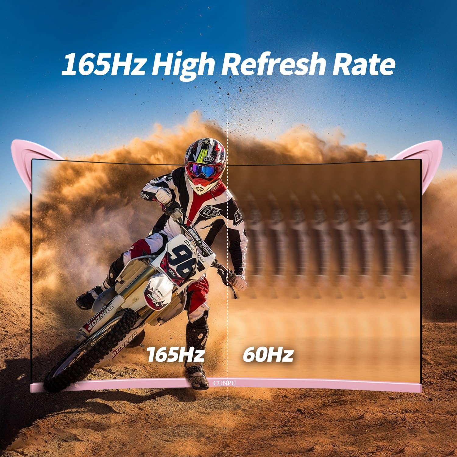 Pink Computer Monitor, 27 inch 1080p 165Hz (Supports 144Hz) Kawaii Gaming Monitor, VA Panel 1500R Curved PC Monitor, AMD Free-Sync, Built-in Speaker, Tilt Adjustment, HDMI, DisplayPort, R27FP - Image 6