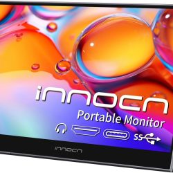 INNOCN 15.6" Portable Monitor for Laptop USB C External Second Screen with Foldable Stand, Ultra Slim Travel Second Monitor for Laptop MacBook Phone PS4 Switch Xbox Mini PC