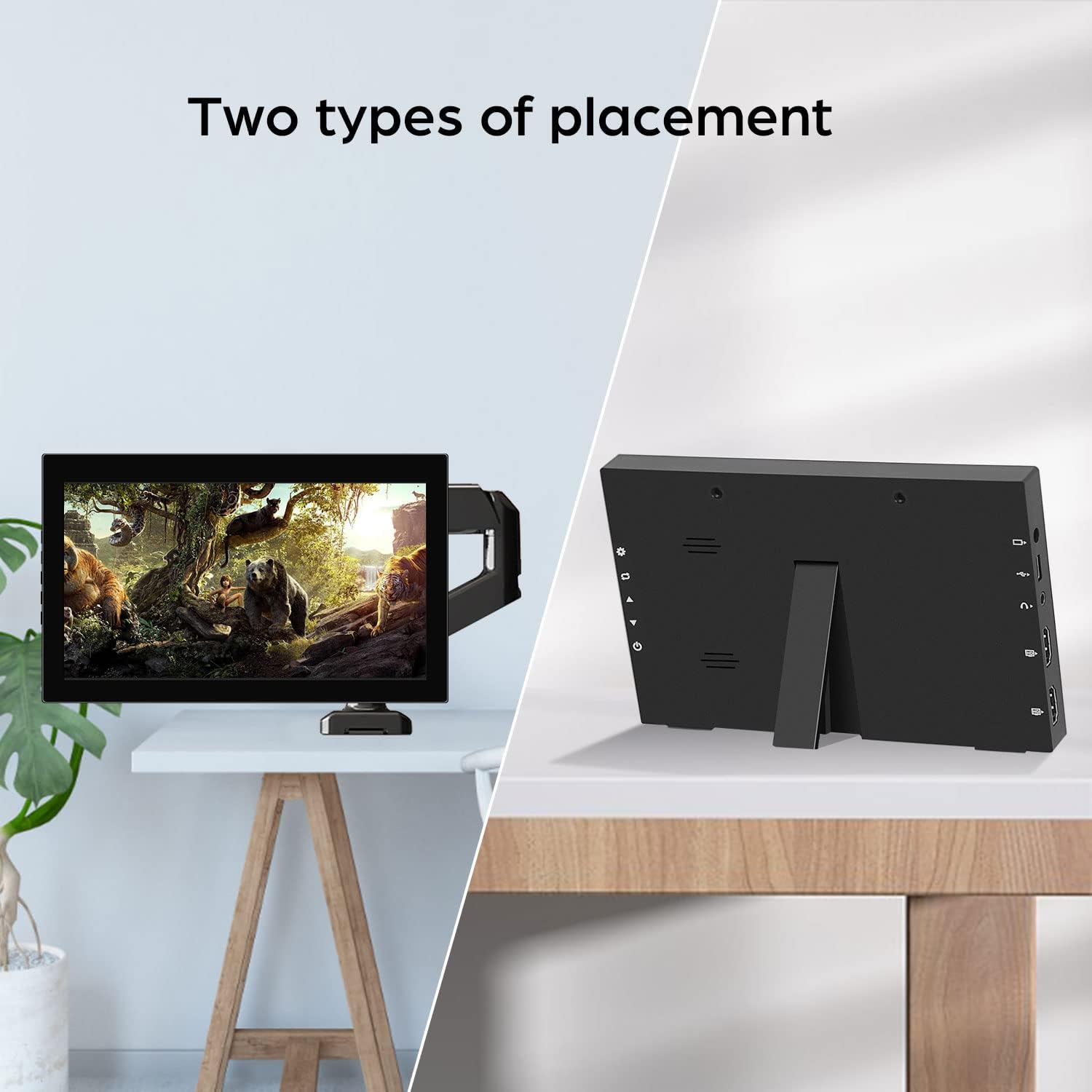 Kenowa 7 Inch Touchscreen Portable Monitor HD 1024x600 Small Monitor Dual HDMI Port Mini Monitor for Raspberry Pi Laptop PC Phone Xbox PS4/5 Switch Built-in Speakers - Image 7