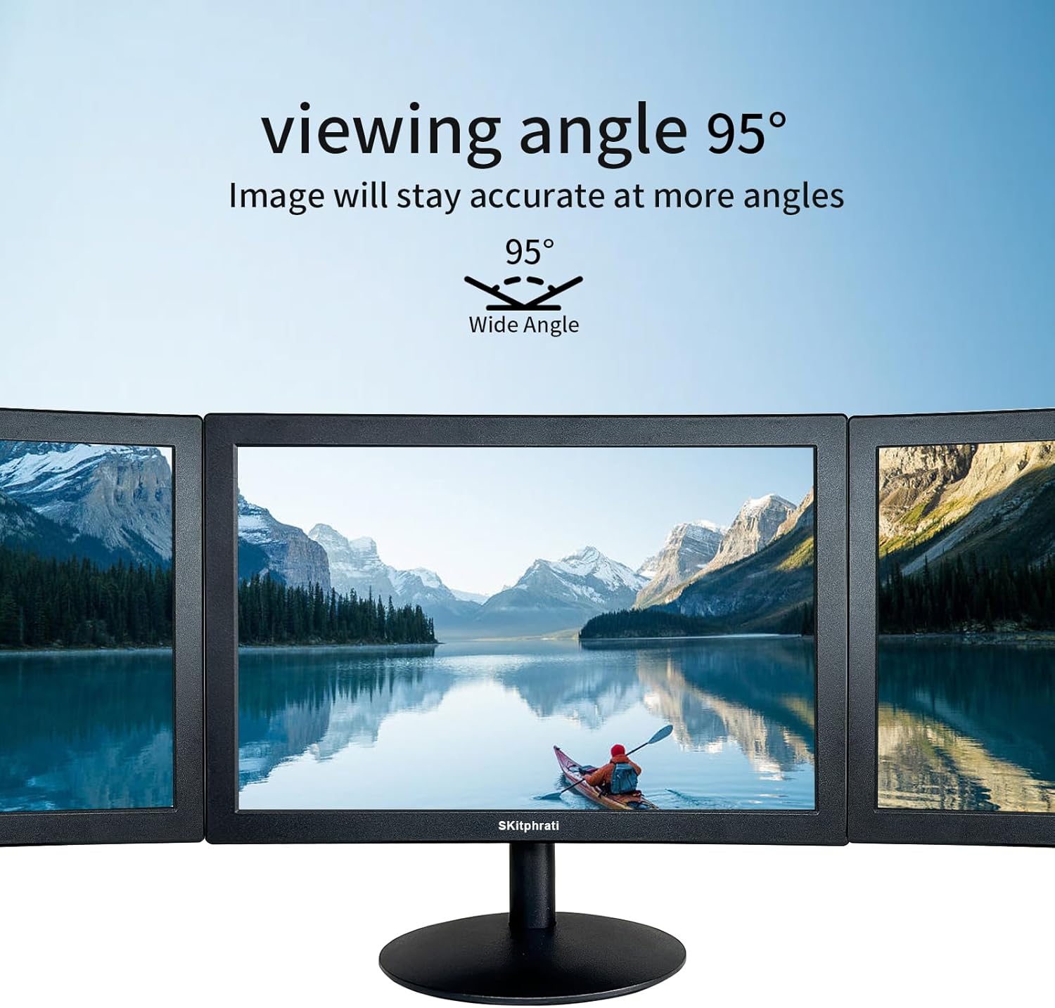 15.6 Inch PC Monitor, FHD 1366x768 Desktop Display with HDMI VGA Ports, VESA Mounting, LED Monitor for PC, Laptop and Computer, Black - Image 3