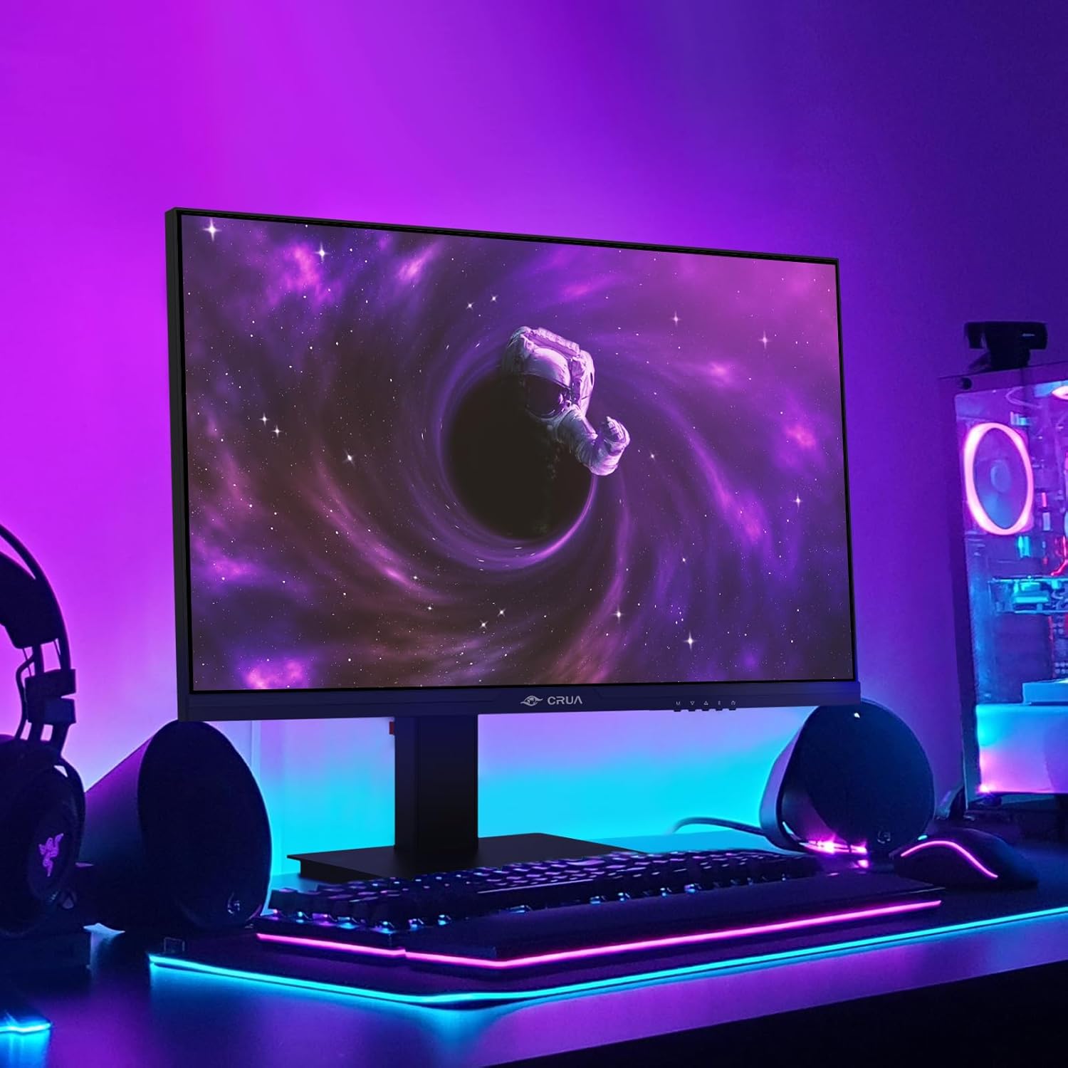 CRUA 24.5Inch Gaming Monitor 144Hz/165Hz, FHD 100% sRGB Computer Monitor, Height/Pivot/Swivel/Tilt Adjustable Vertical Monitor, Support FreeSync, DisplayPort, HDMI, Wall Mount (75mmX75mm) - Image 7