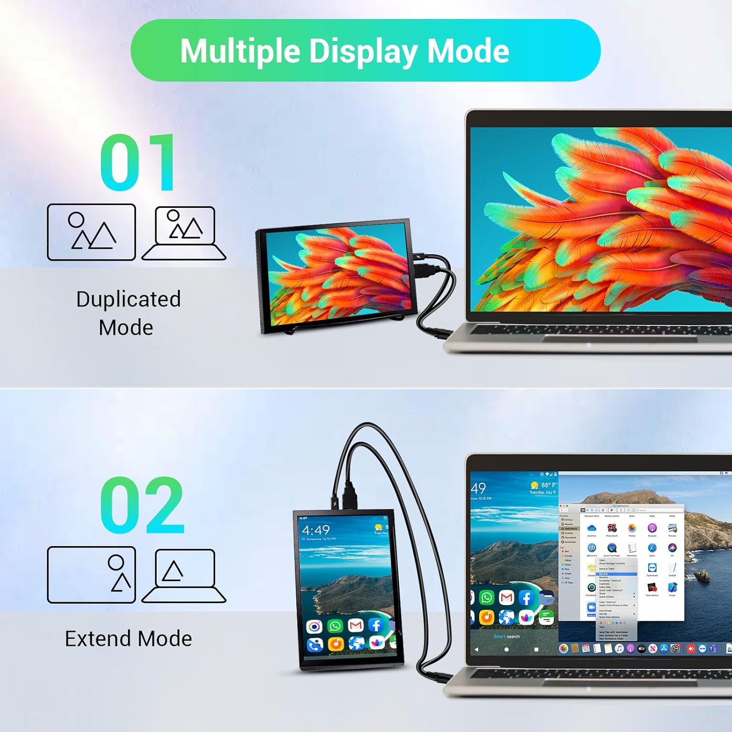 8 Inch Mini Monitor, Small HDMI Screen Display,1280 * 800 Resolution Portable Monitor for PC Laptop Compatible with Raspberry Pi Game Consoles - Image 5