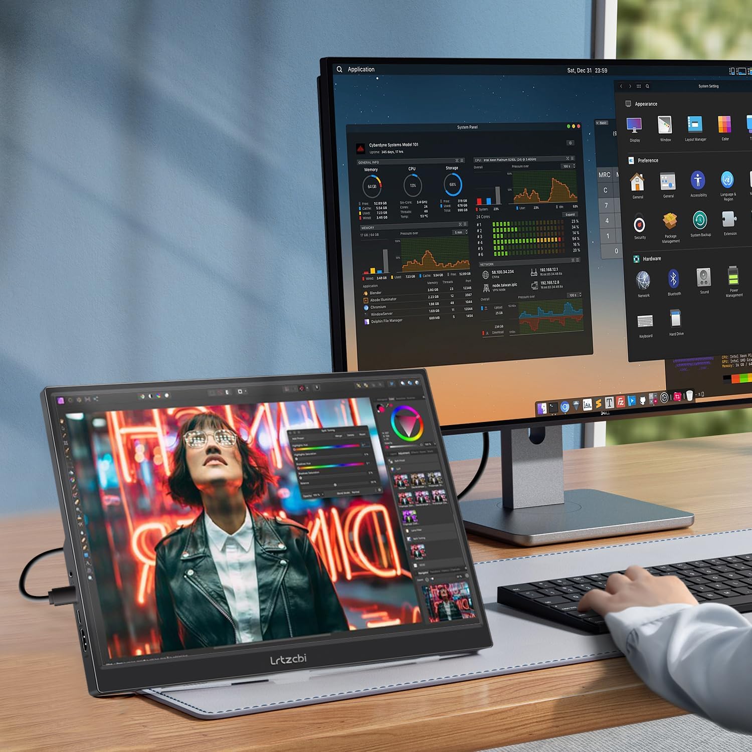 Portable Monitor Touchscreen 14 inch, IPS Touch Screen Monitor 1920x1200 Display with USB C HDMI for Laptop/PC/Phone/Xbox/Switch/PS4/Raspberry pi, Computers Monitors - Image 4