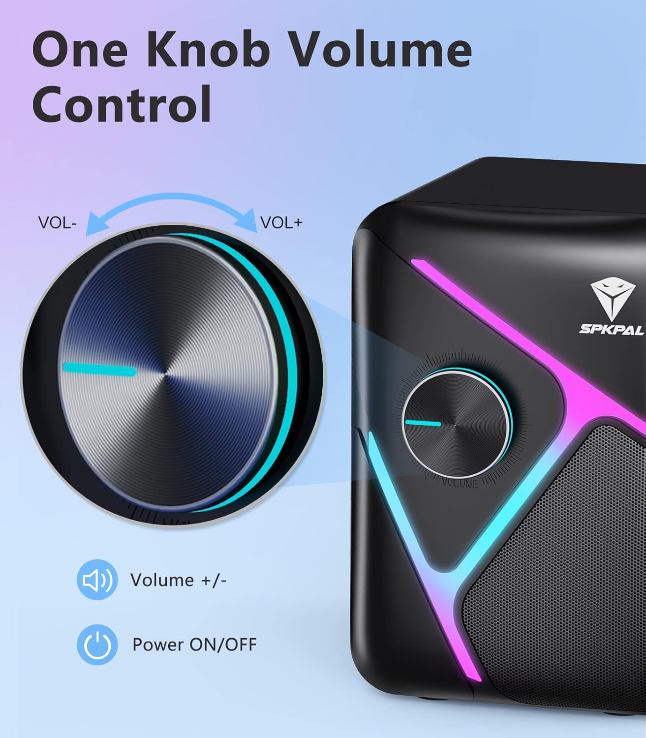 SPKPAL 2.1 Computer Speakers for Desktop with Subwoofer, Dynamic RGB PC Speakers with 11W Stereo Sound, USB Powered Multimedia Speaker System with 3.5mm AUX-in for Laptop, Tablet, Monitor, Phone - Image 3