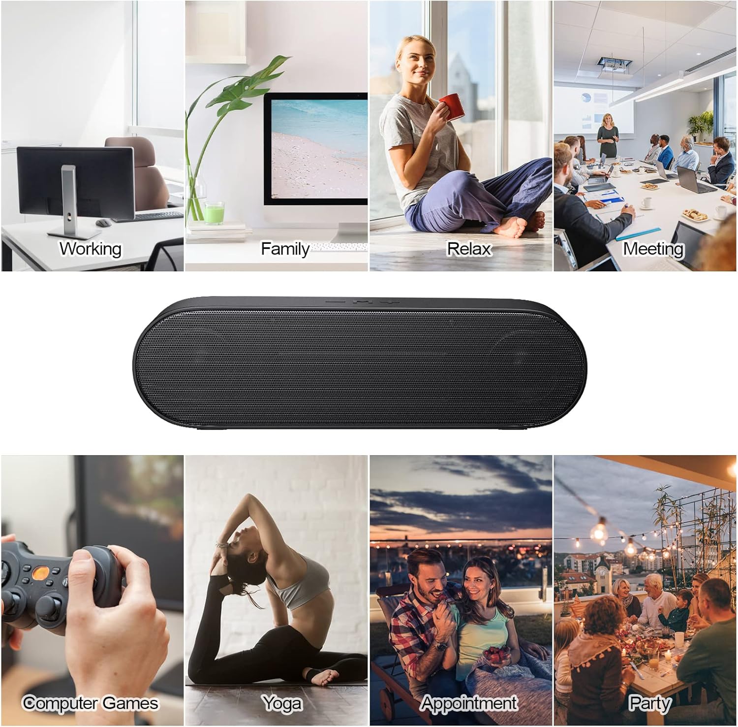 Computer Speakers, Wired Single USB-Powered Sound-bar with Dual 5W Stereo Sound for PC Desktop Monitor, Plug-n-Play (USB-C to USB Adapter Included) - Image 5