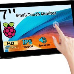 Kenowa 7 Inch Touchscreen Portable Monitor HD 1024x600 Small Monitor Dual HDMI Port Mini Monitor for Raspberry Pi Laptop PC Phone Xbox PS4/5 Switch Built-in Speakers