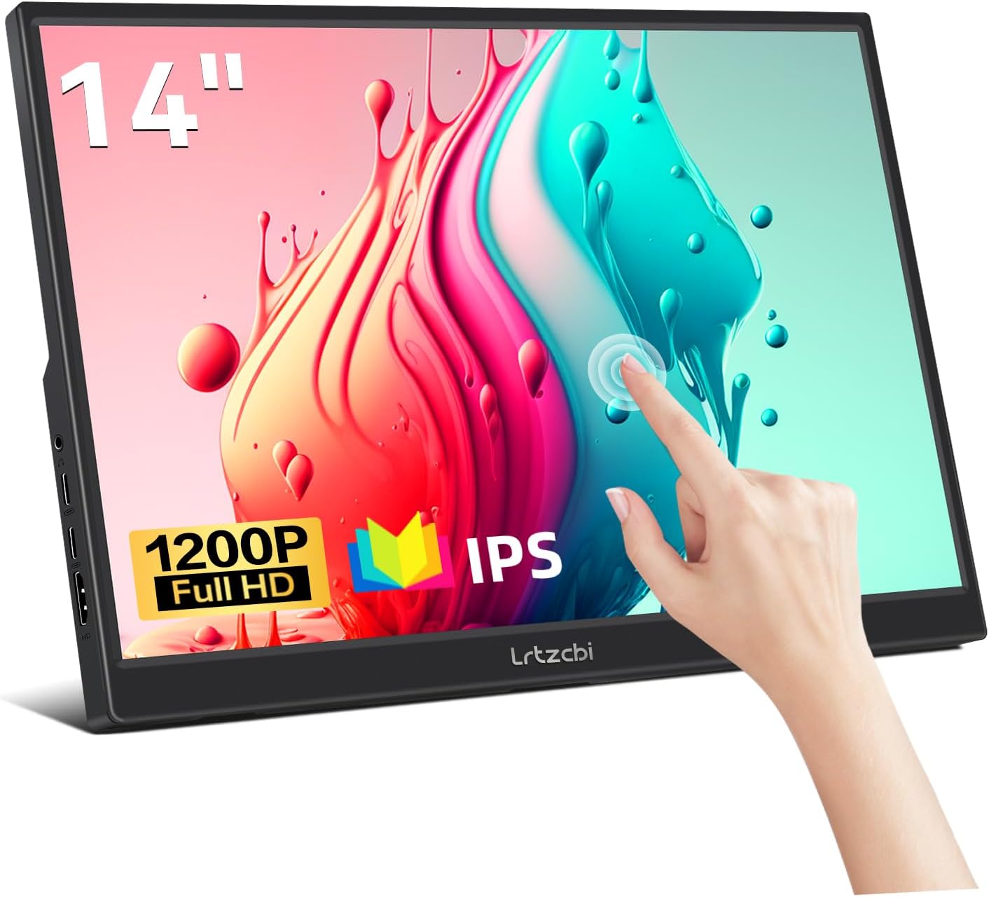Portable Monitor Touchscreen 14 inch, IPS Touch Screen Monitor 1920x1200 Display with USB C HDMI for Laptop/PC/Phone/Xbox/Switch/PS4/Raspberry pi, Computers Monitors