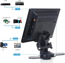Tiny Monitor For Raspberry Pi 7 Inch Small Monitor, Raspberry Pi Monitor Built-in Speakers, Mini ...