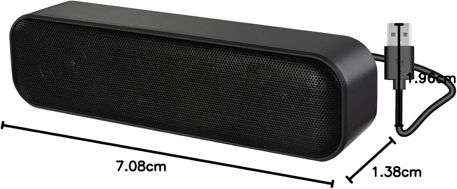 ZETIY Updated Computer Speaker, USB Powered Speaker for Desktop,Windows PC,Mac. Portable Mini Sound bar-Plug and Play with Volume Control and Mute Button (USB-C to USB Adapter Included) - Image 10