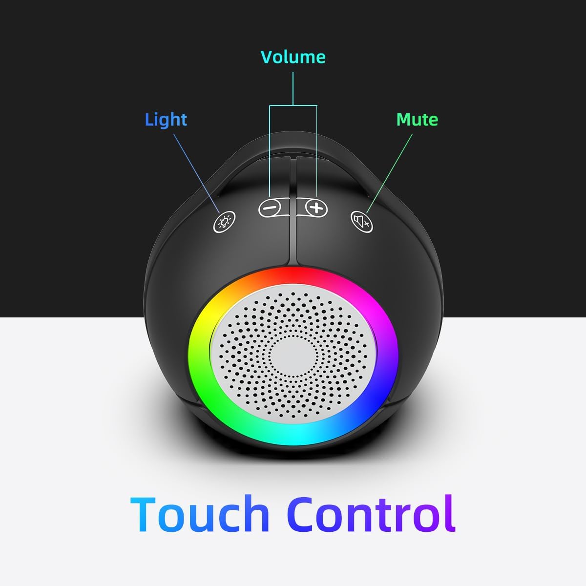 USB Computer Speakers for Desktop PC | Portable Plug-N-Play Laptop Speakers with Dynamic RGB Light, Ultra-Clear Sound, Loud Volume, Deep Bass, Touch Control, Compatible with Windows, macOS, ChromeOS - Image 4