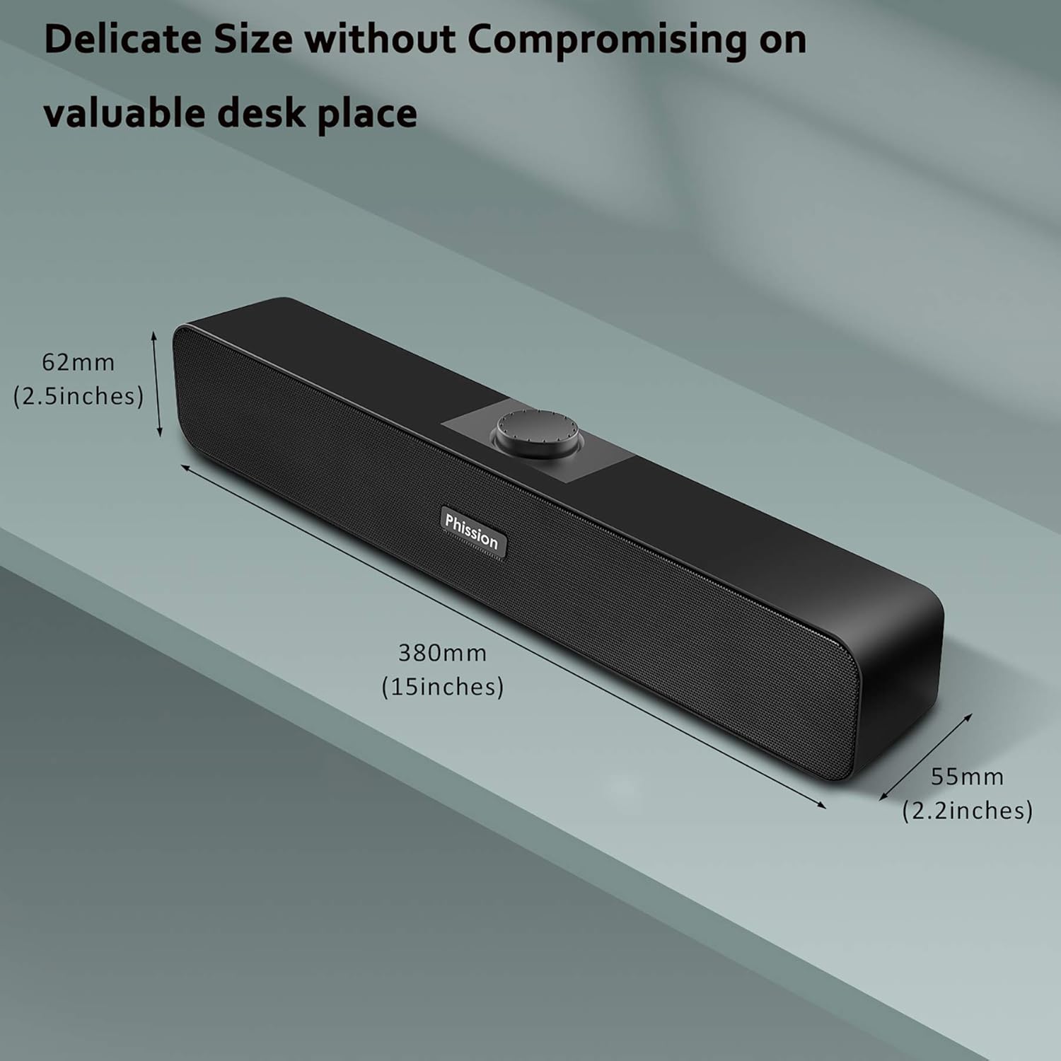 Computer Speakers with 3.5 mm Aux, Small PC Speakers Powered by USB, Wired USB Desktop Speaker, USB Soundbar for Monitor, Mini Stereo Speaker for PC, Tablets, Laptop, Tablets, Xbox, Plug and Play - Image 3