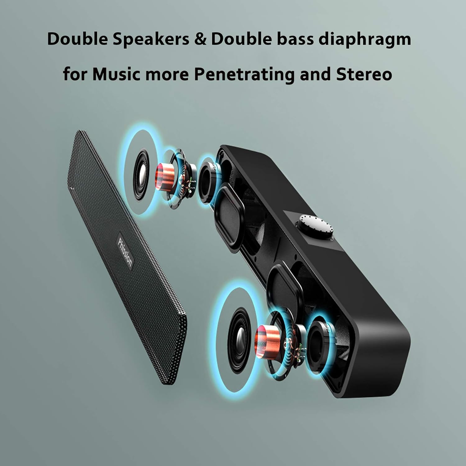 Computer Speakers with 3.5 mm Aux, Small PC Speakers Powered by USB, Wired USB Desktop Speaker, USB Soundbar for Monitor, Mini Stereo Speaker for PC, Tablets, Laptop, Tablets, Xbox, Plug and Play - Image 4