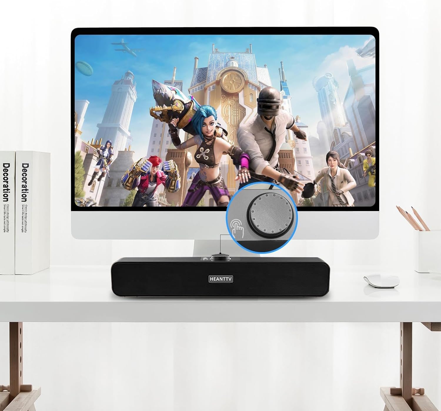 Computer Speakers with 3.5 mm Aux, Small PC Speakers Powered by USB, Wired USB Desktop Speaker, USB Soundbar for Monitor, Mini Stereo Speaker for PC, Tablets, Laptop, Tablets, Xbox, Plug and Play - Image 7