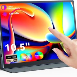 Eyoyo Portable Touchscreen Monitor, 10.5 inch 1920x1280P IPS 10-Point Capacitive Touchscreen HD Display, Small 10 inch USB-C Monitor Compatible with PC Laptop Smartphone Xbox Switch PS4/5