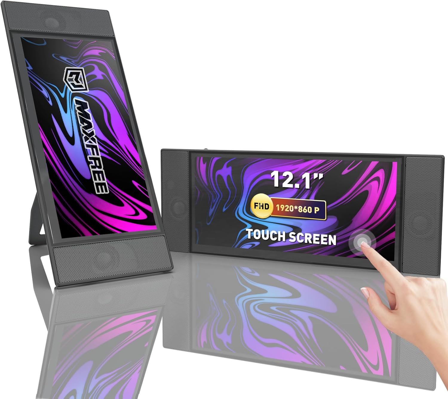 L1 12 1 Portable Touch Screen Monitor With Dual Loudspeakers 10 
