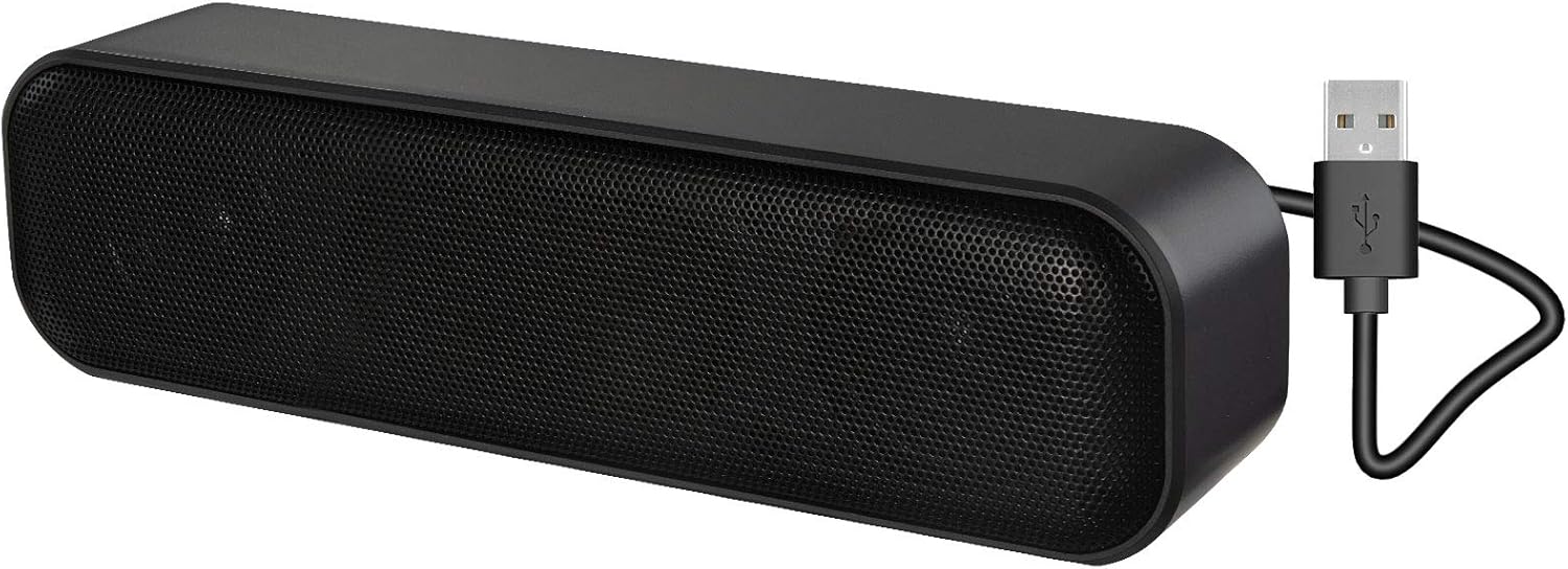 ZETIY Updated Computer Speaker, USB Powered Speaker for Desktop,Windows PC,Mac. Portable Mini Sound bar-Plug and Play with Volume Control and Mute Button (USB-C to USB Adapter Included)