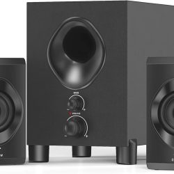 OROW Bluetooth Computer Speakers with Subwoofer,Front Knob 18W Wireless PC Speakers,Support SD &USB&AUX&Bluetooth Play,Great for Party/Game/TV (S213)