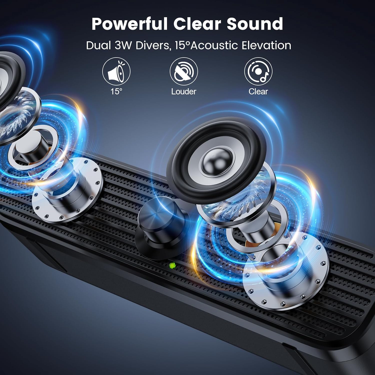 ST-18 Computer Speakers,Basics Mini Speakers for Desktop/Laptop,USB-Powered 3.5mm Aux Computer Soundbar with Volume Control,Plug-N-Play - Image 2