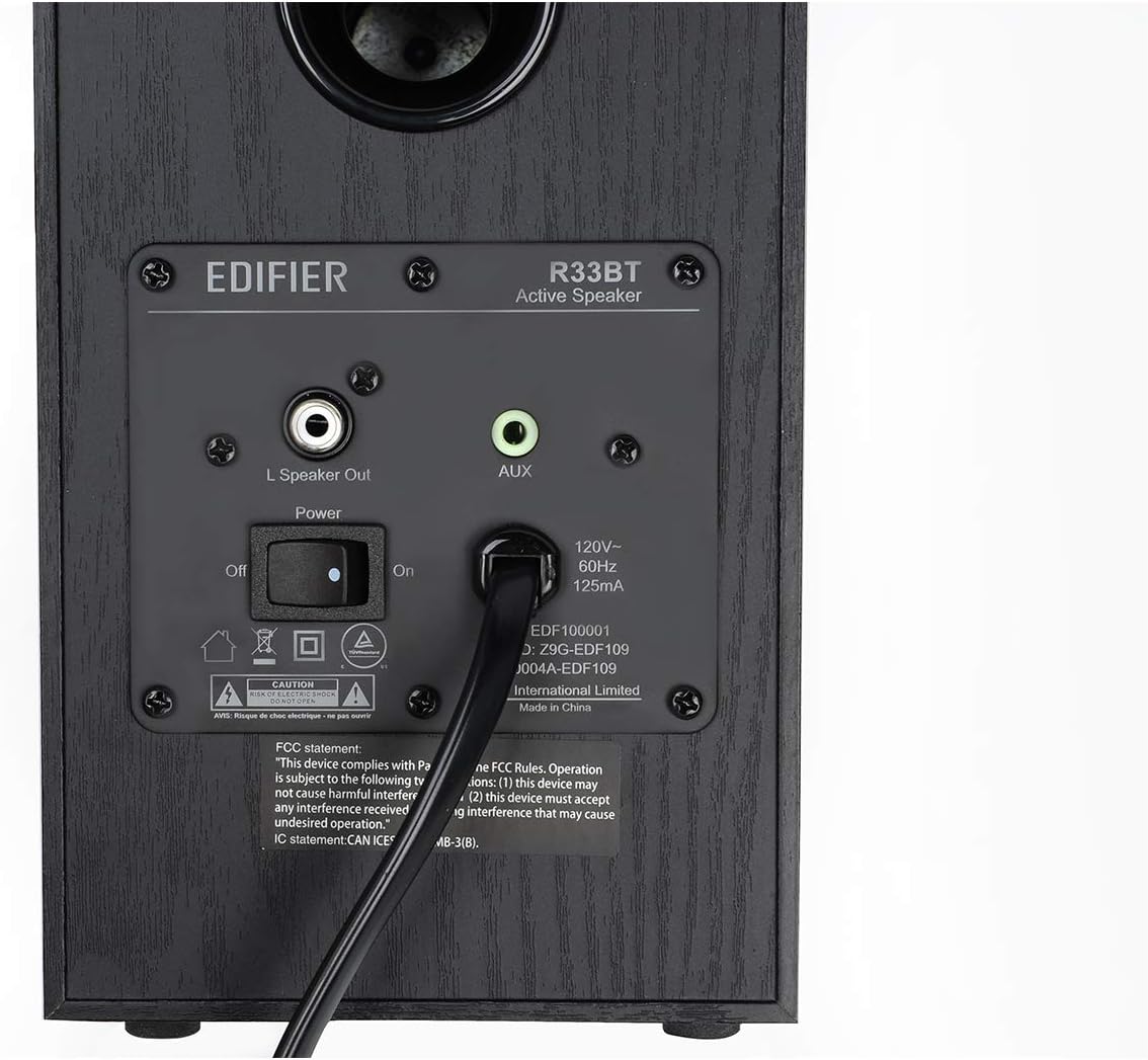 Edifier R33BT Active Bluetooth Computer Speakers - 2.0 Bookshelf Speaker - Powered Studio Monitor, Black - Pair - Image 3