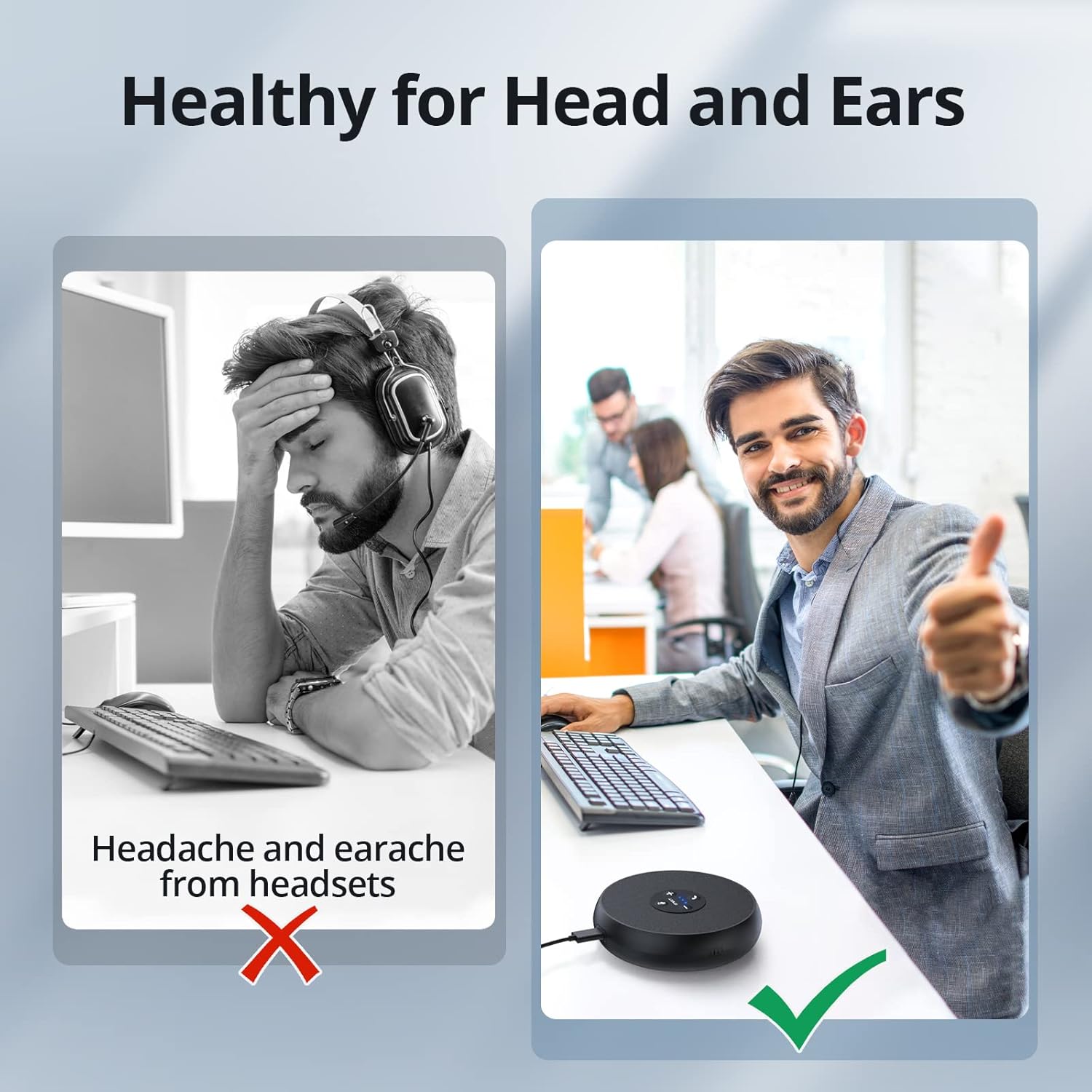 EMEET USB Speakerphone, M1A Zoom Certified AI Mics 360°Voice Pickup USB Type C-A Plug&Play Computer Speakers with Microphone, Fast Mute Noise Reduction Echo Cancellation for 5-8 People for Zoom Teams - Image 2