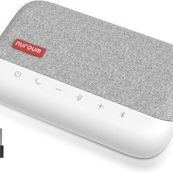 NUROUM A15 Bluetooth Conference Speaker and Microphone, 360° Voice Pick up & Noise Canceling Computer Speakerphone with 4 MEMS Mics, Daisy Chain, w/Dongle, USB Plug & Play