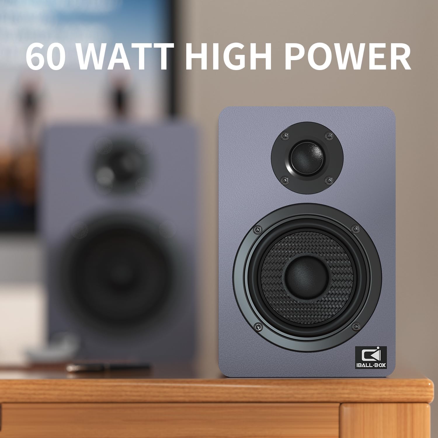 60W Computer Speakers for Desktop PC, DSP, Bluetooth 5.3, 24-Bit Optical, USB-C, AUX, Silk-Dome Tweeter, Carbon-Fiber Driver, Desk Speakers for Laptop/Mac/Monitor, Slate Blue - Image 8