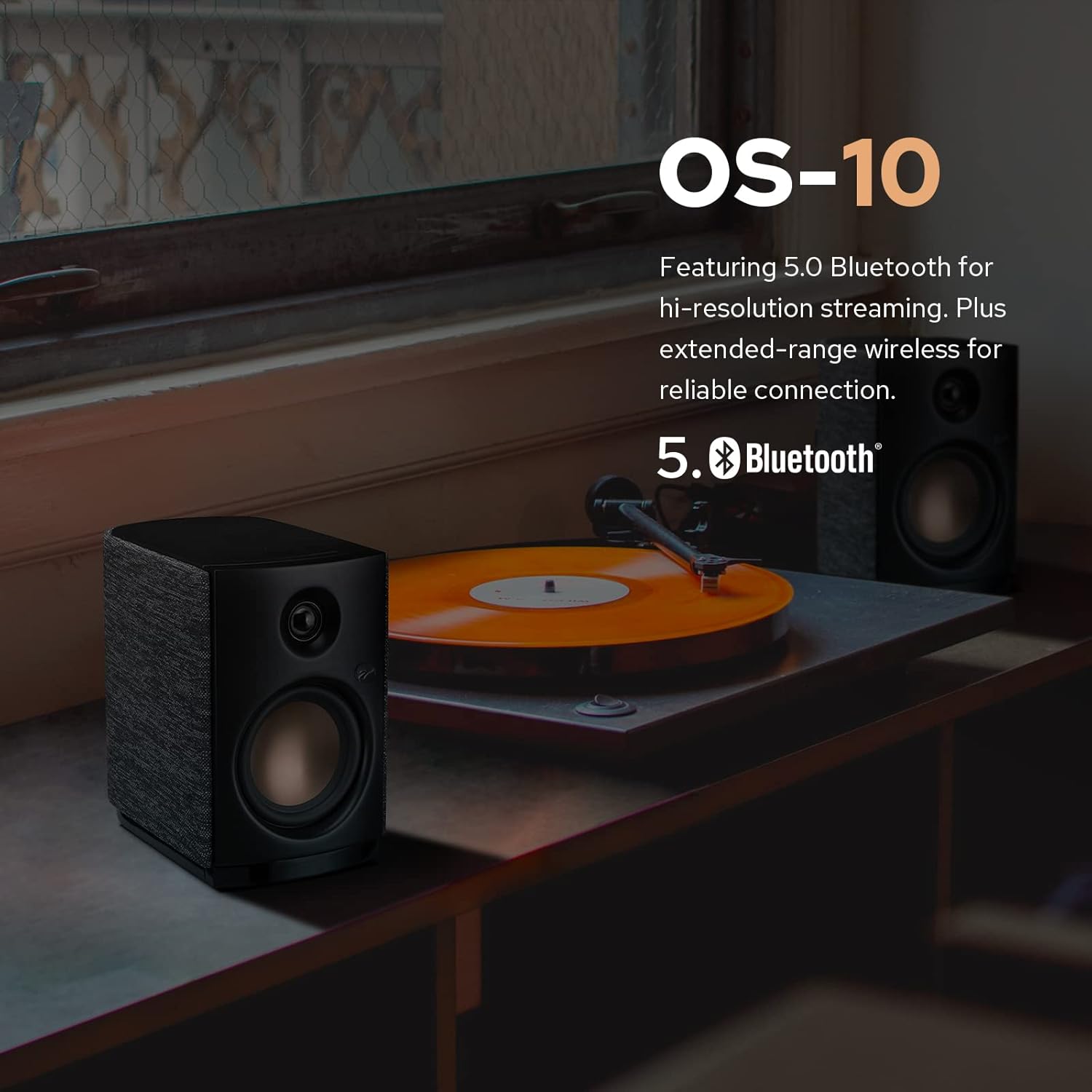 HiVi-Swans OS-10 HiFi Stereo Speakers, Bluetooth 5.0 Active Computer Bookshelf Speakers - 4'' Dynamic Woofer, Powered Desk Speakers 62w RMS with Touch Control for PC/Phone/TV - Black - Image 6