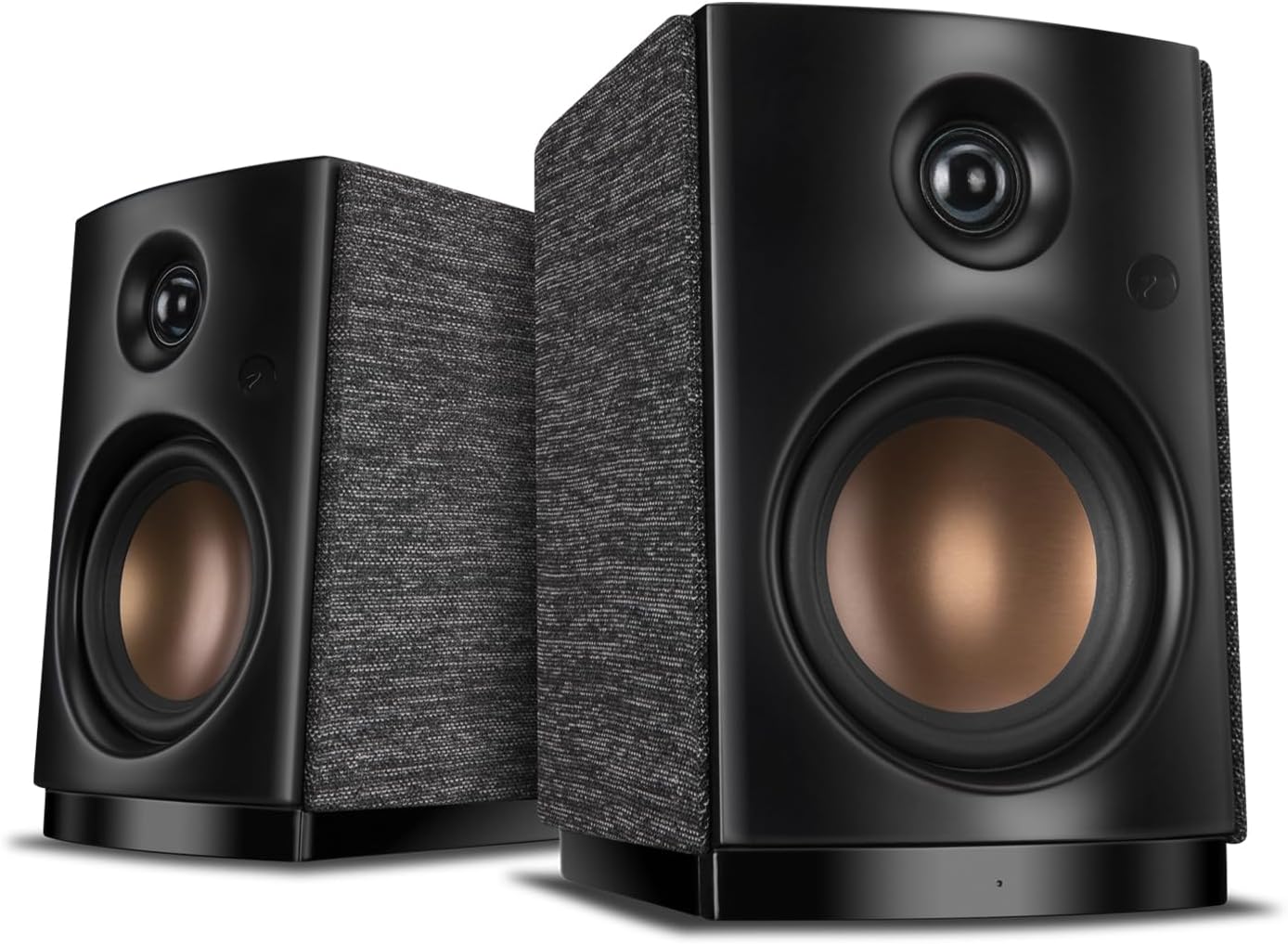HiVi-Swans OS-10 HiFi Stereo Speakers, Bluetooth 5.0 Active Computer Bookshelf Speakers - 4'' Dynamic Woofer, Powered Desk Speakers 62w RMS with Touch Control for PC/Phone/TV - Black