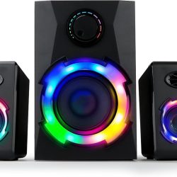 OROW Computer Speakers,40W PC Speakers with Subwoofer,Gaming Speakers with Bass,AC Powered,Support Bluetooth&SD&USB Play, 2.1 Multimedia Speakers System with RGB Light,Great for TV/Projector/PC/Laptop