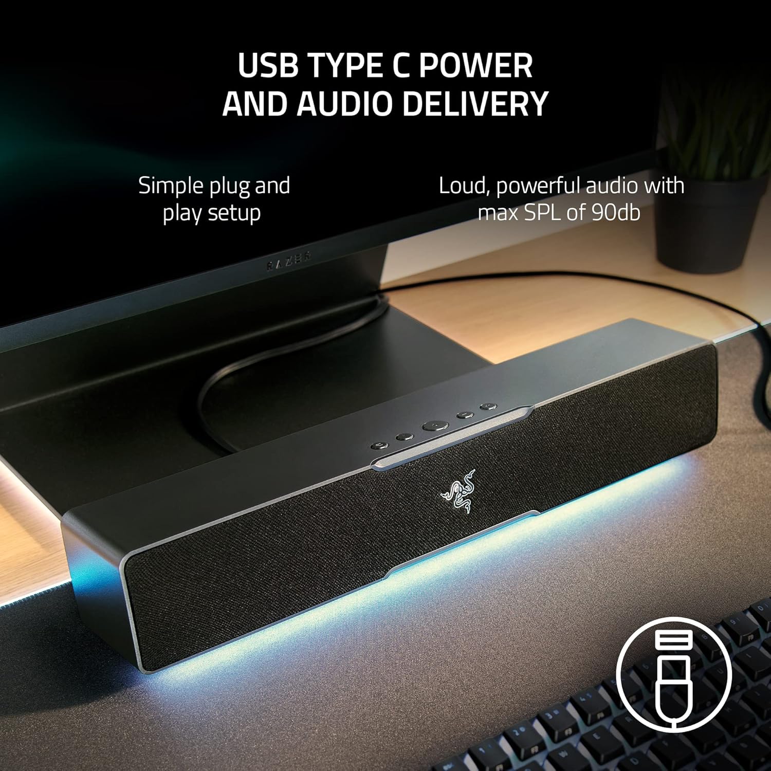Razer Leviathan V2 X: PC Soundbar with Full-Range Drivers , USB Type C Power and Audio Delivery, Bluetooth 5.0 (Renewed) - Image 4