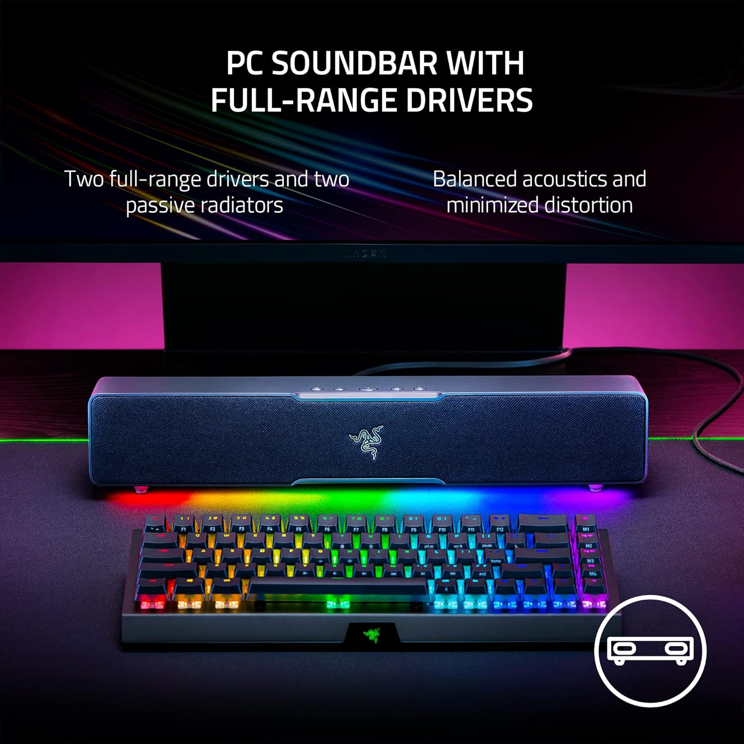 Razer Leviathan V2 X: PC Soundbar with Full-Range Drivers , USB Type C Power and Audio Delivery, Bluetooth 5.0 (Renewed) - Image 2