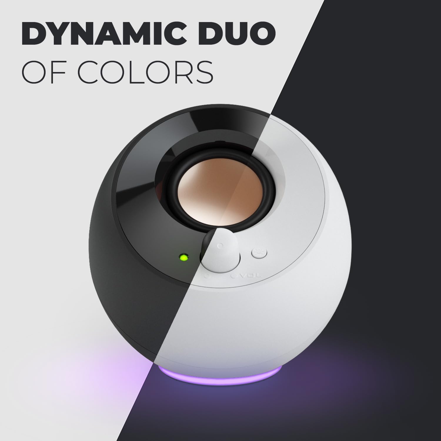 CREATIVE Pebble SE Minimalist 2.0 USB-C Powered PC Speakers with RGB Lighting?, 3.5 mm AUX-in, Up to 4.4W RMS Power for Computers and Laptops (White) - Image 4