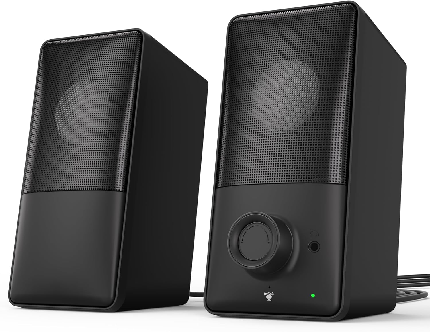 Computer Speakers with Bluetooth 5.4, 14W Bass Reflex Stereo PC Speakers with 15° Tilted Design, USB Powered & AUX Inputs, Built-in Mic & Headphone Jack for Desktop, Laptop, and Phones