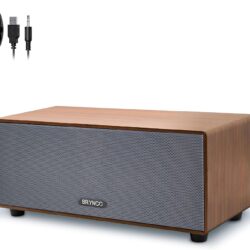 Upgraded Wired Computer Speakers for Desktop PC and Laptop, USB-Powered with 3.5mm Audio Jack, Rich Bass & Clear Sound for Home, Office, Gaming (Elegant Brown)