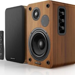 Active Bookshelf Speakers 36W RMS - BT 5.4 Wireless Speaker with 5 Inch Woofer, Silk Dome Tweeter PC Speakers - USB Digital Audio Studio Monitors Bass & Treble Adjust AUX Input for Record Player TV