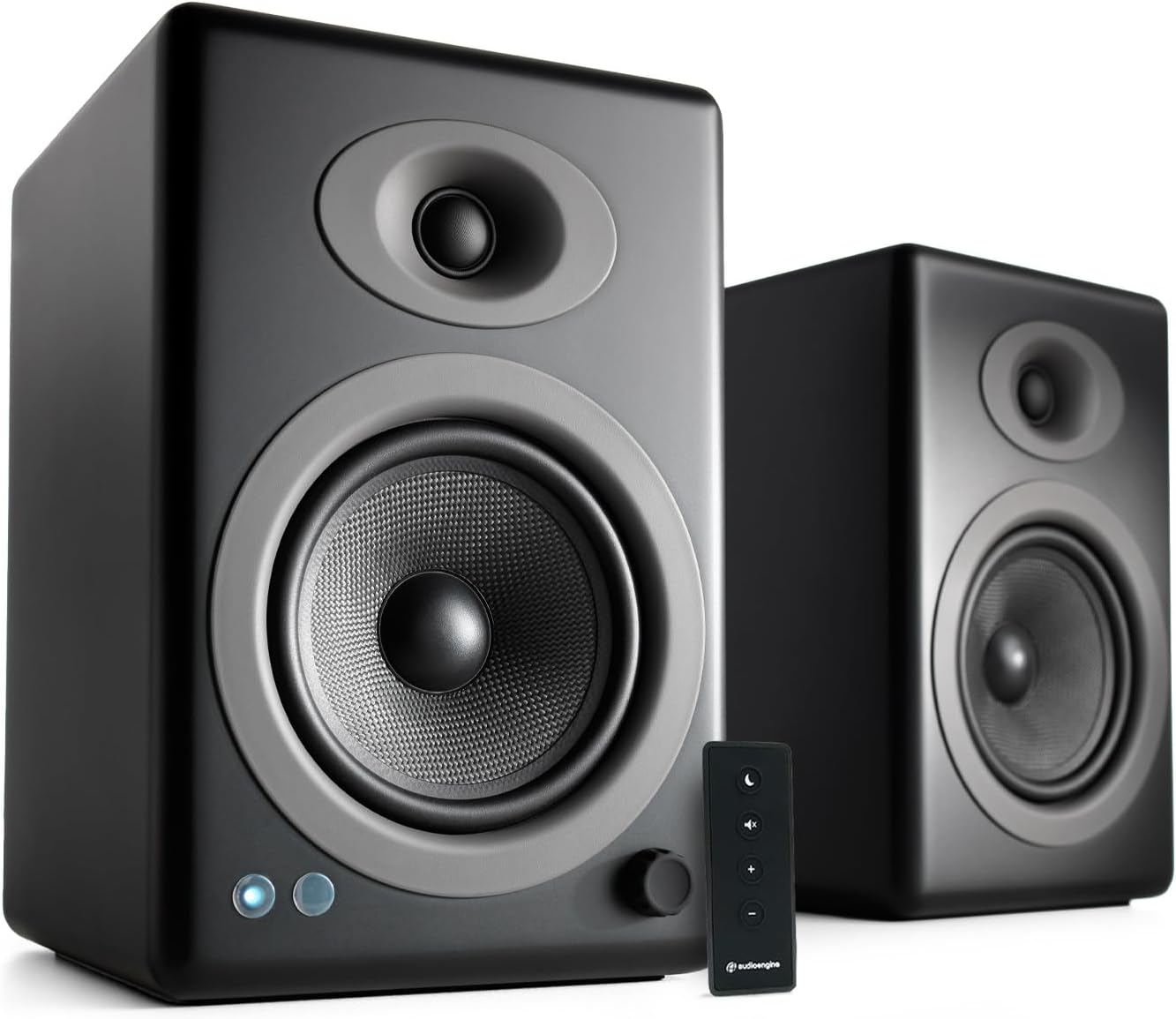 Audioengine A5+ Wired Bookshelf Speakers – Powered Speakers | for Turntables, Vinyl Records, Music Streaming and Home Theater - Black